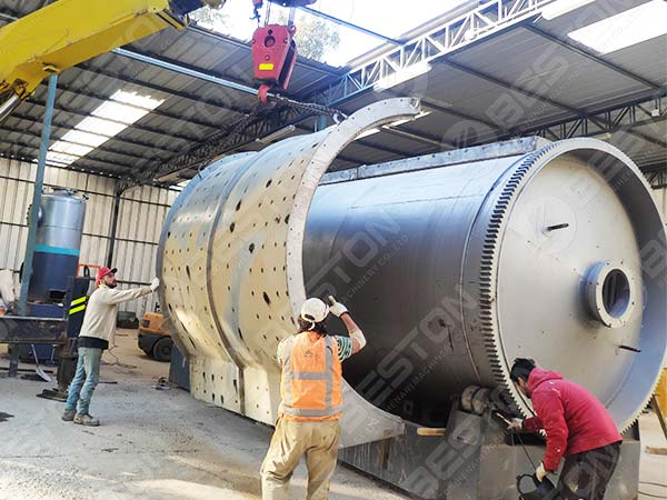 Installation of Continuous Tyre Pyrolysis Plant